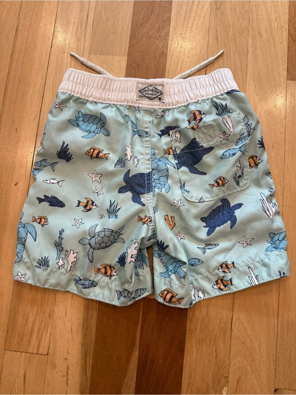 Gap size 3 Boys Sea Turtle Swim Trunks - Light Blue